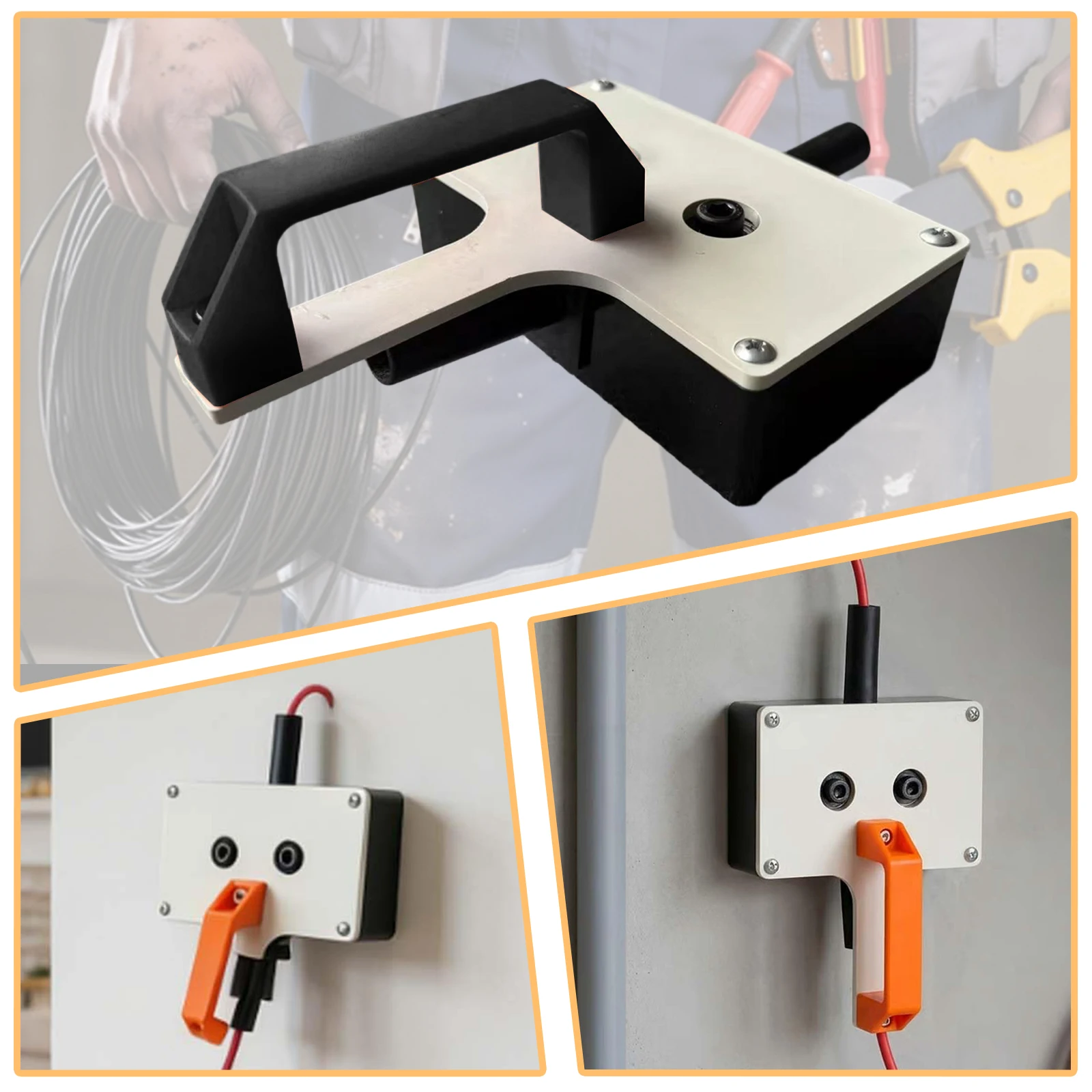 1x Wire Puller Lightweight Wire Threading Aid Cable Installation Tool with Handle, for Office Electrical Room Pipe Narrow Spaces