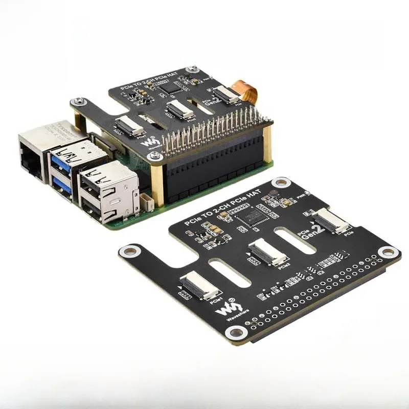 Raspberry Pi 5 PCIe na 2-CH PCIe FFC Dual PCIe HAT Board Pi5 Double — zdjęcie produktu 7