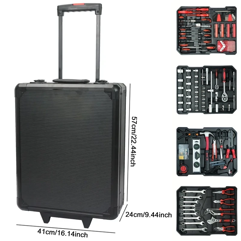 أدوات منزلية يدوية، صندوق أدوات 899/53 قطعة، صندوق أدوات محمول بأربع طبقات، صندوق أدوات متعدد الوظائف لإصلاح السيارات