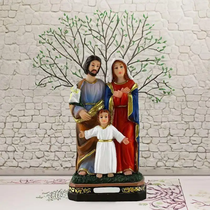 Holy Family Resin Statue - Holy Family Statue，Craft Ornament，Jesus, Mary, Joseph Nativity Scene Figurine