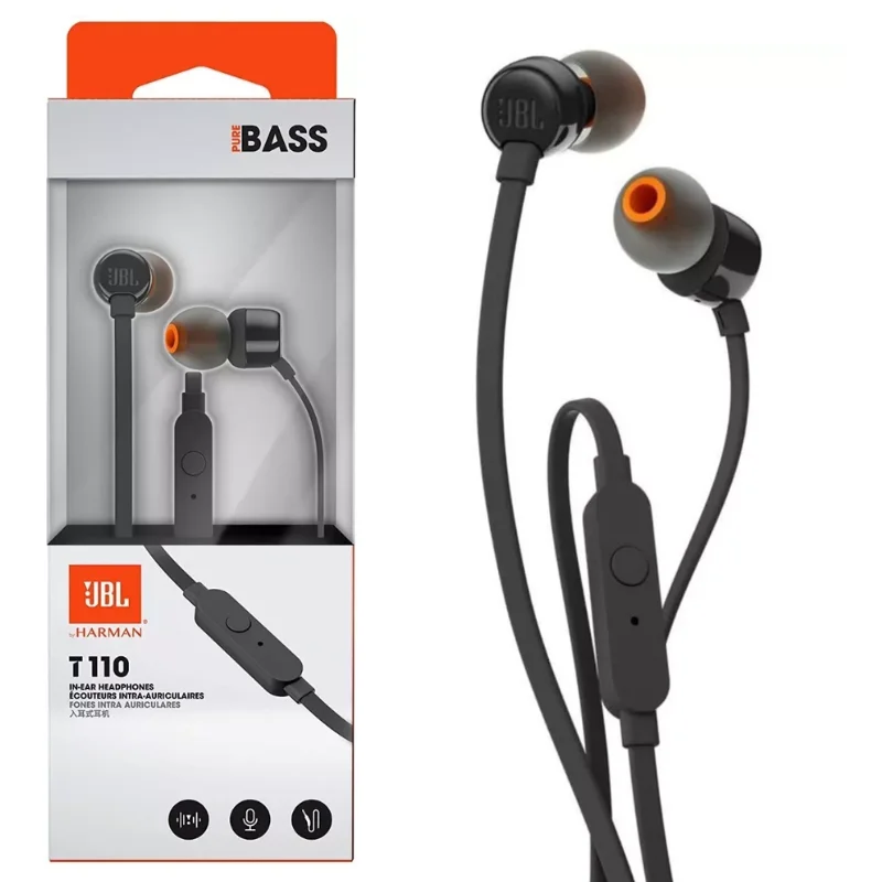 Original JBL Tune Intra-Auricular 110 Earphone With Wire-Black OR White