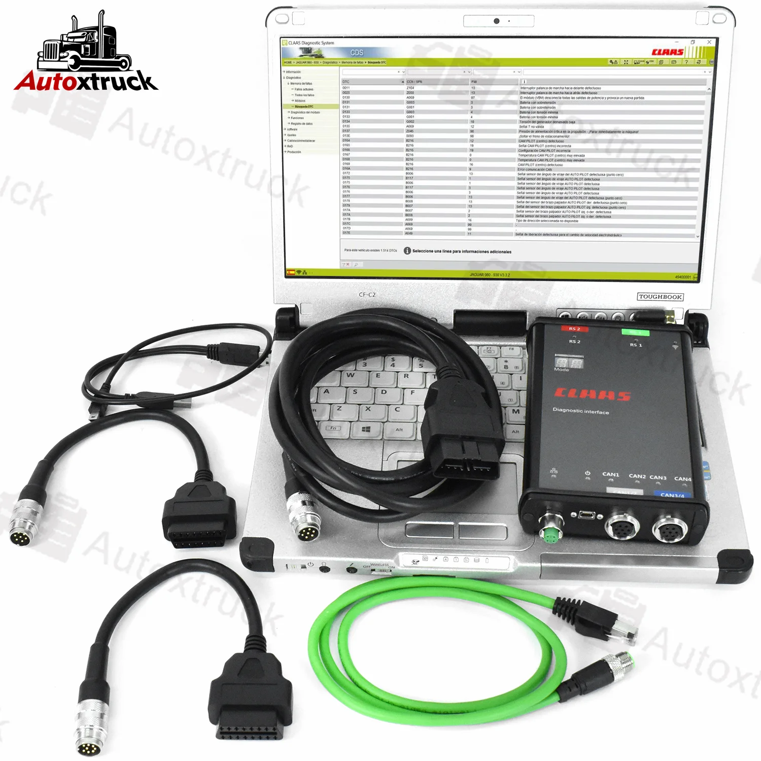 CFC2 Laptop Agriculture construction Truck tractor For claas 4 CAN Wi-Fi CLAAS CANUSB diagnostic scanner tool