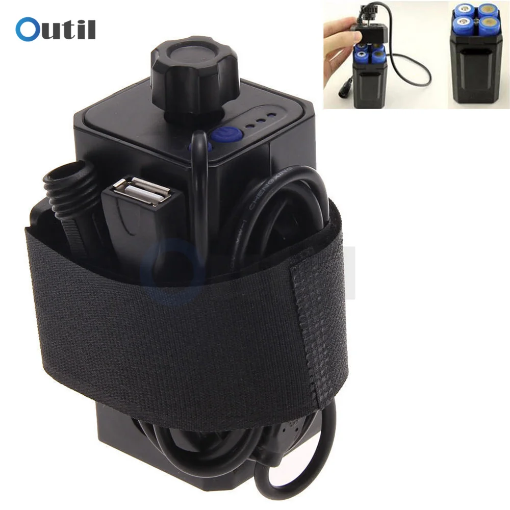 8.4V 18650 Waterproof Battery Box Case 4x18650 Battery Pack Charger Box 5V 2000MA USB/8.4V DC Dual interface 18650 Battery Stora