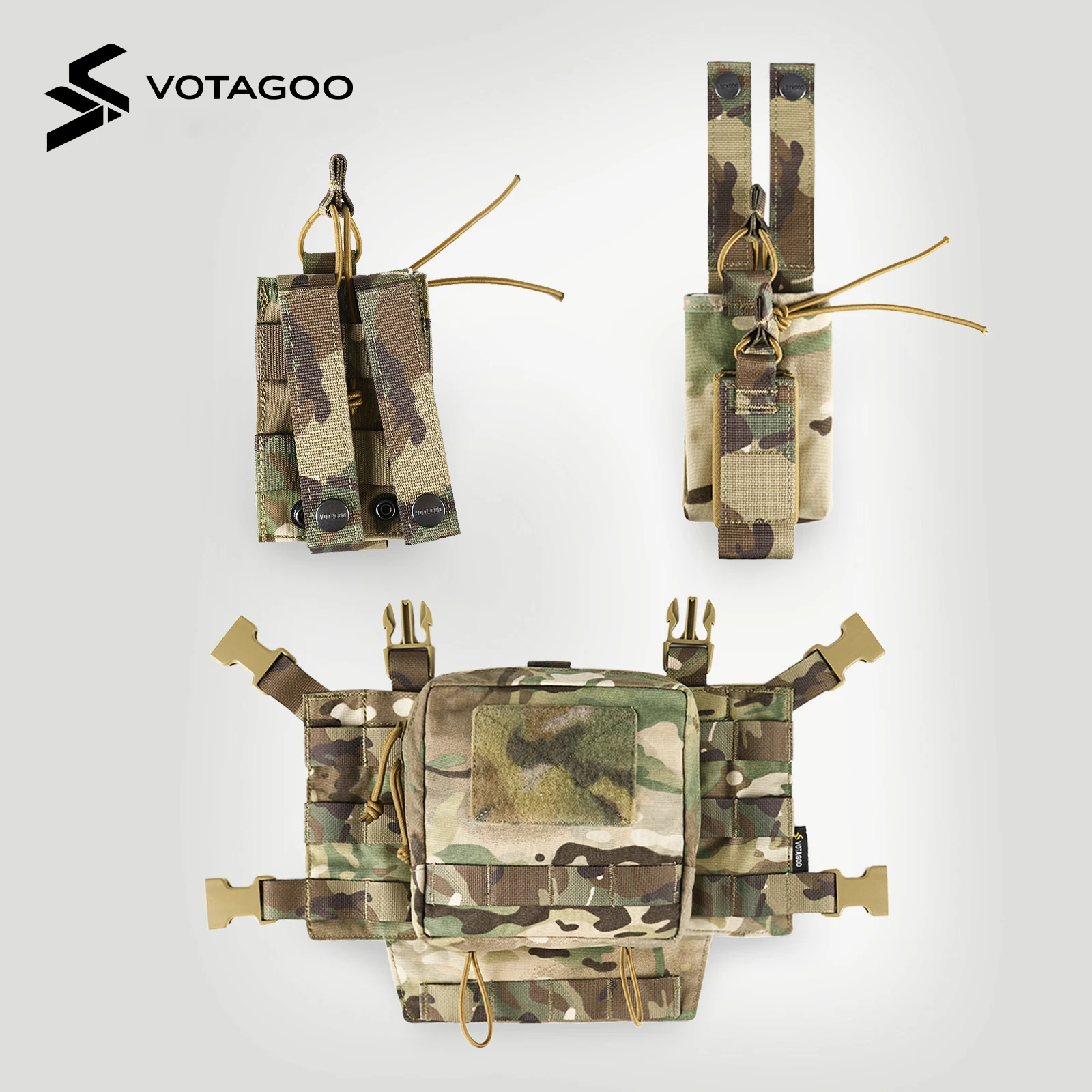 VOTAGOO チェスターリグ戦術チェスト装備、調節可能で取り外し可能な