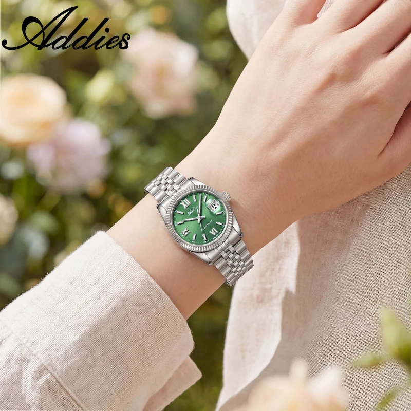 ADDIES 2026 Jam Tangan Mewah Pasangan Warna Pink Emas Kaca Safir Baja Tahan Karat BGW9 Luminous 5Bar Tahan Air Jam Tangan Kuarsa Hadiah