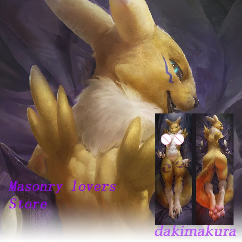 Dakimakura Anime Renamon（Digimon）male Double-sided Print Life-size Body Pillow gift