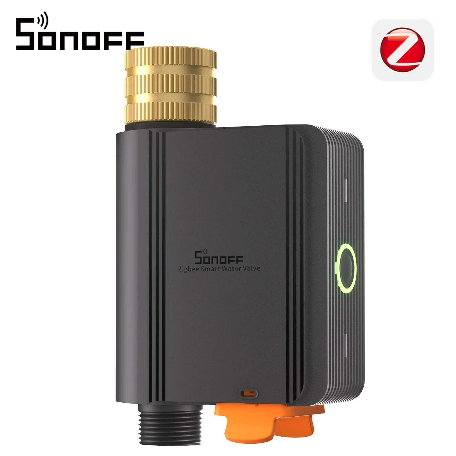 SONOFF Hydro ONE SWV-ZFE Vanne d'eau intelligente Zigbee avec débitmètre, connecteur en laiton, fonction d'alarme, compatible avec Apple Home via Matter Bridge