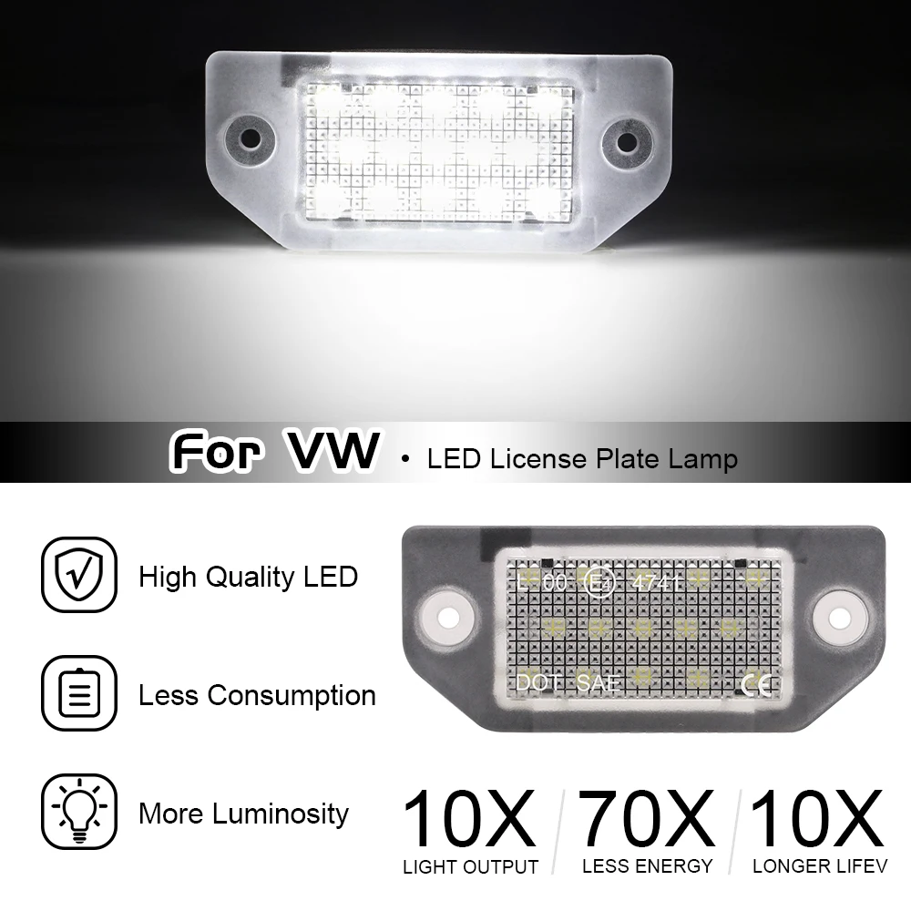 Lámparas LED de matrícula para VW Passat B5 pre-facelift, Canbus integrado, sin Error, 2 piezas, 12V, blanco, 1997-2000