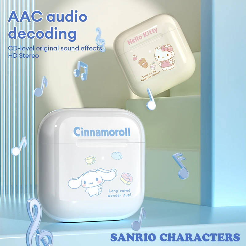 Miniso Sanrio EJ-116 Новые беспроводные Bluetooth наушники Smart Touch HIFI Sound наушники My Melody Cinnamoroll гарнитуры Hello Kitty