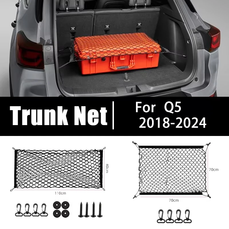 

Car Trunk Net For Audi Q5 2018 2019 2020 2021 2022 2023 2024 Mesh Nylon Trunk Organizer Elastic Luggage Storage Bag Accessories