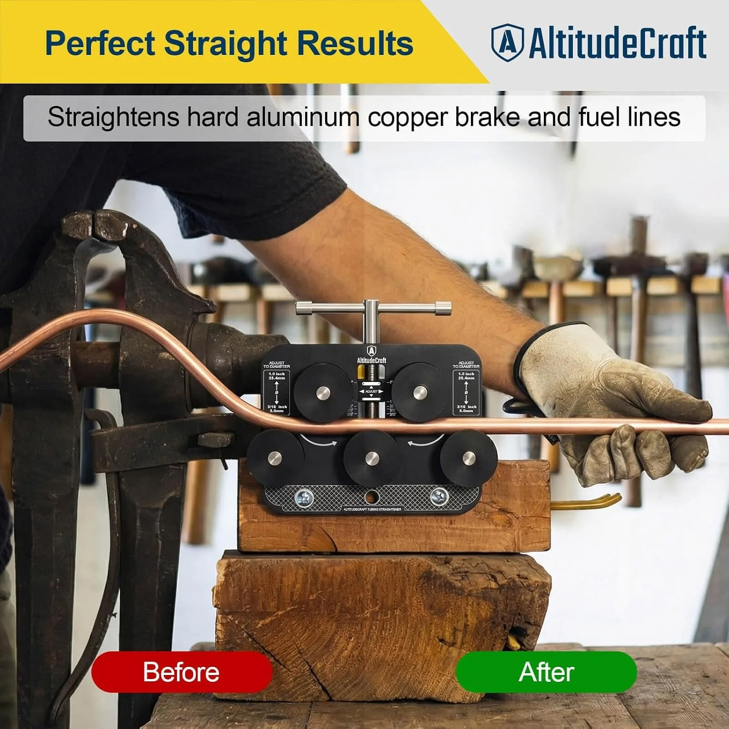 Portable Tubing Straightener Machine For Brake Line Aluminum Copper Pipe 3/16