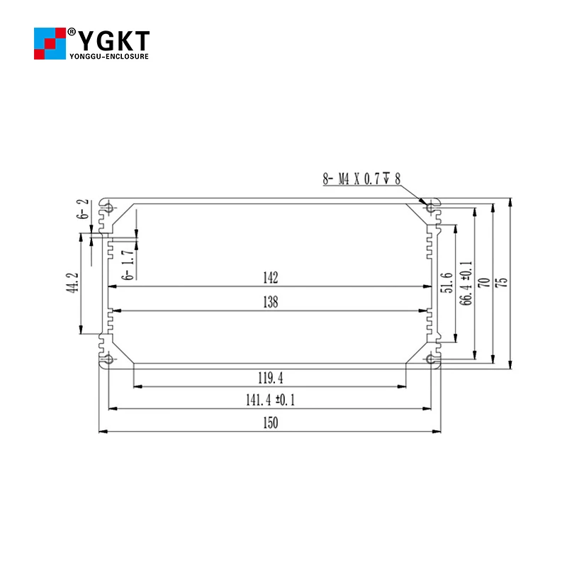 Custom Circuit Board Instrument Aluminum Enclosure Power Module Universal Housing Waterproof IP68 Project Box M04 150*75MM