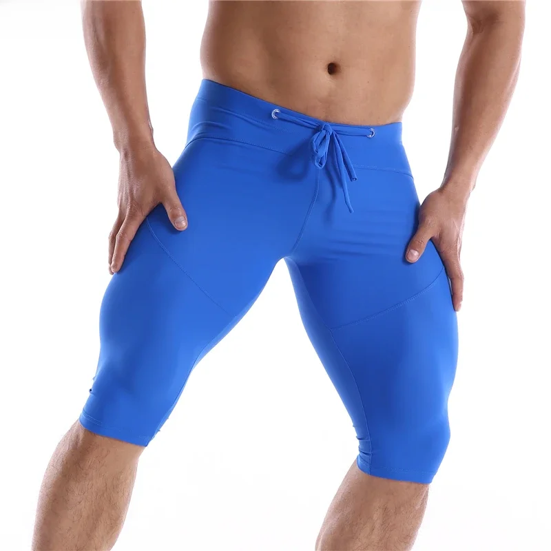 GANYANR legginsy do biegania męskie legginsy uciskowe odzież sportowa na siłownię Sexy koszykówka joga skórki spodenki sportowe trening Jogging Athletic — zdjęcie 2