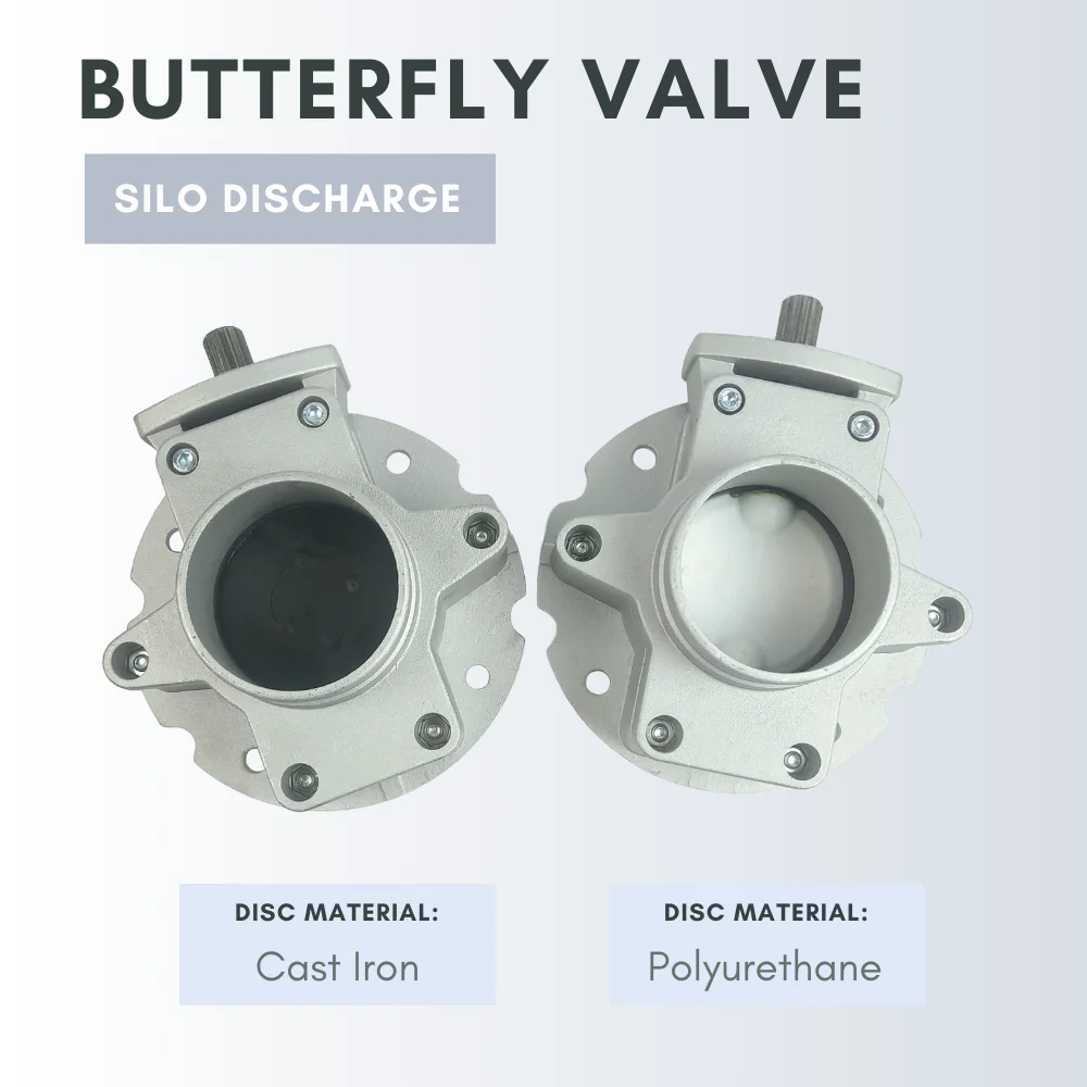 Powder Butterfly Valve DN100 For Cement Silo Discharge Aluminum Alloy Material Valve Body Batching Plant Spare Parts