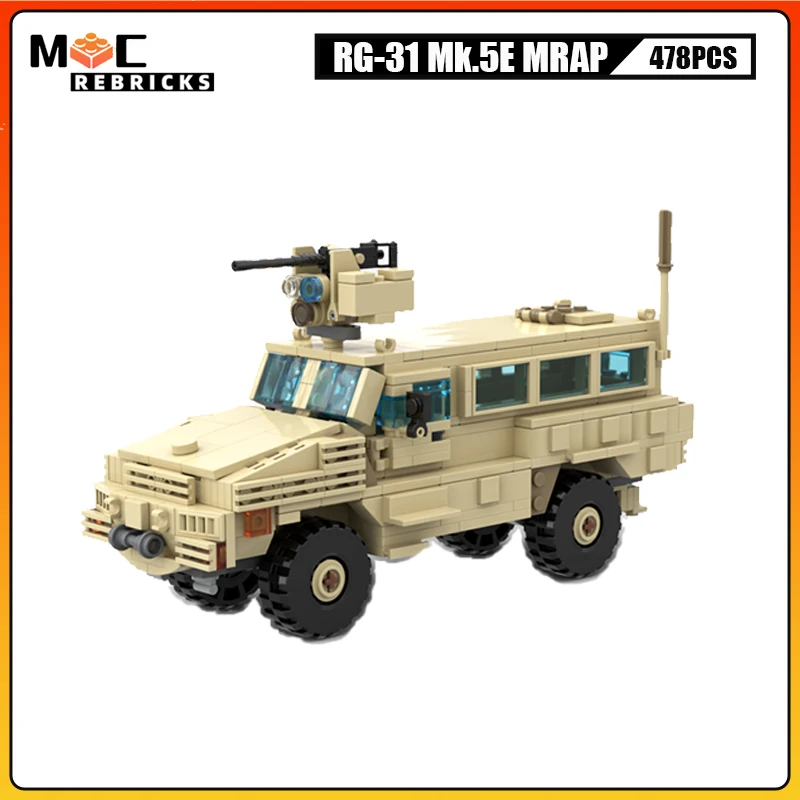 WW2 Militaire Gepantserde Auto Serie US RG-31 Mk MRAP Infanterie Mobiliteit Voertuig MOC Bouwstenen Leger Truck Model Bricks Speelgoed