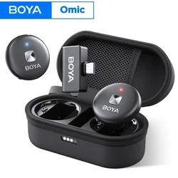 BOYA Omic D/U Wireless Lavalier Lapel Microphone for iPhone iPad Android Type-c Smartphone Youtube Live Recording Interview Vlog