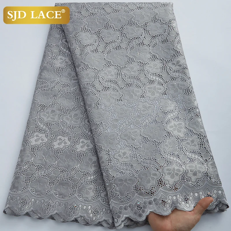 SJD LACE Swiss Cotton Lace Fabric In Switzerland 2022 Latest Design African French Cotton Lace Fabric for Party Dress DIY A2969