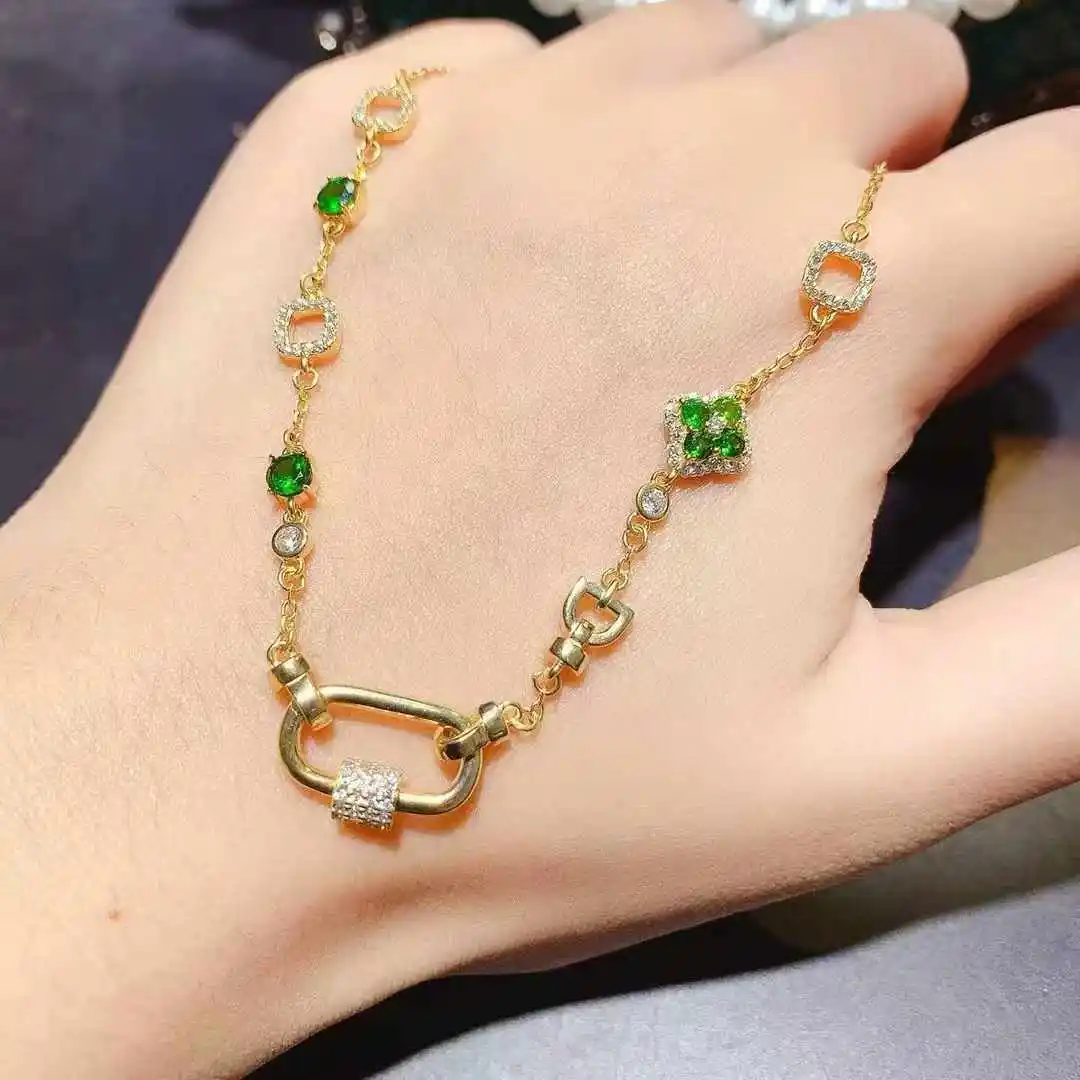 

KJJEAXCMY женское роскошное ожерелье из натурального дипсидового камня, новое, из стерлингового серебра 925 пробы, с инкрустацией, подарок для подруги