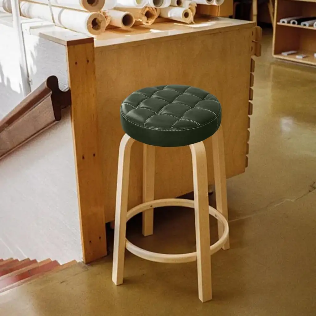 Cojín de asiento redondo para taburete de Bar, cubierta de cuero PU, parte superior del asiento, impermeable, fácil instalación, reemplazo resistente para salón de SPA