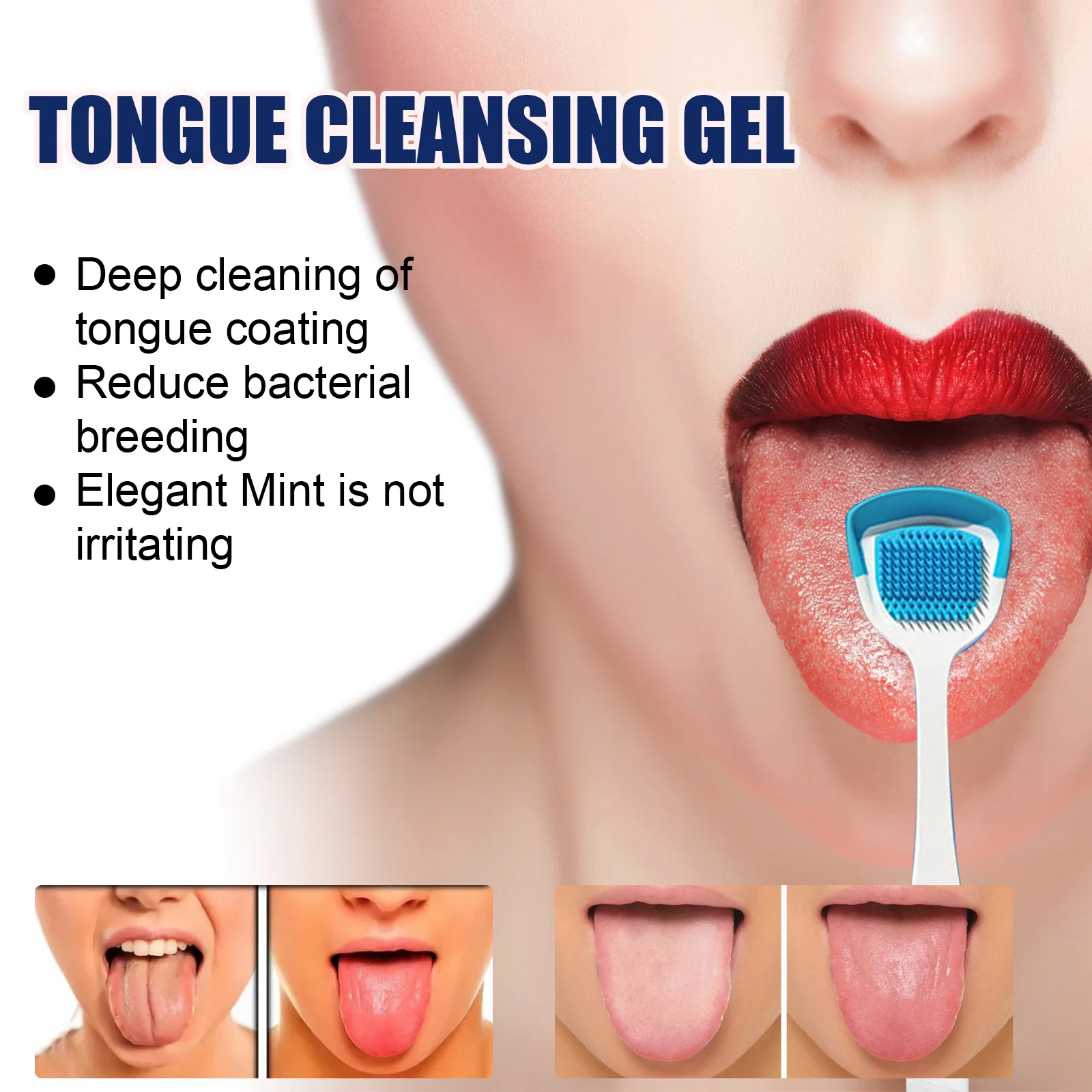 Eelhoe Tongue Coating Cleansing Gel Tongue Coating Cleansing Oral Care Removes Bad Breath Food Residue Smell Fresh Breath