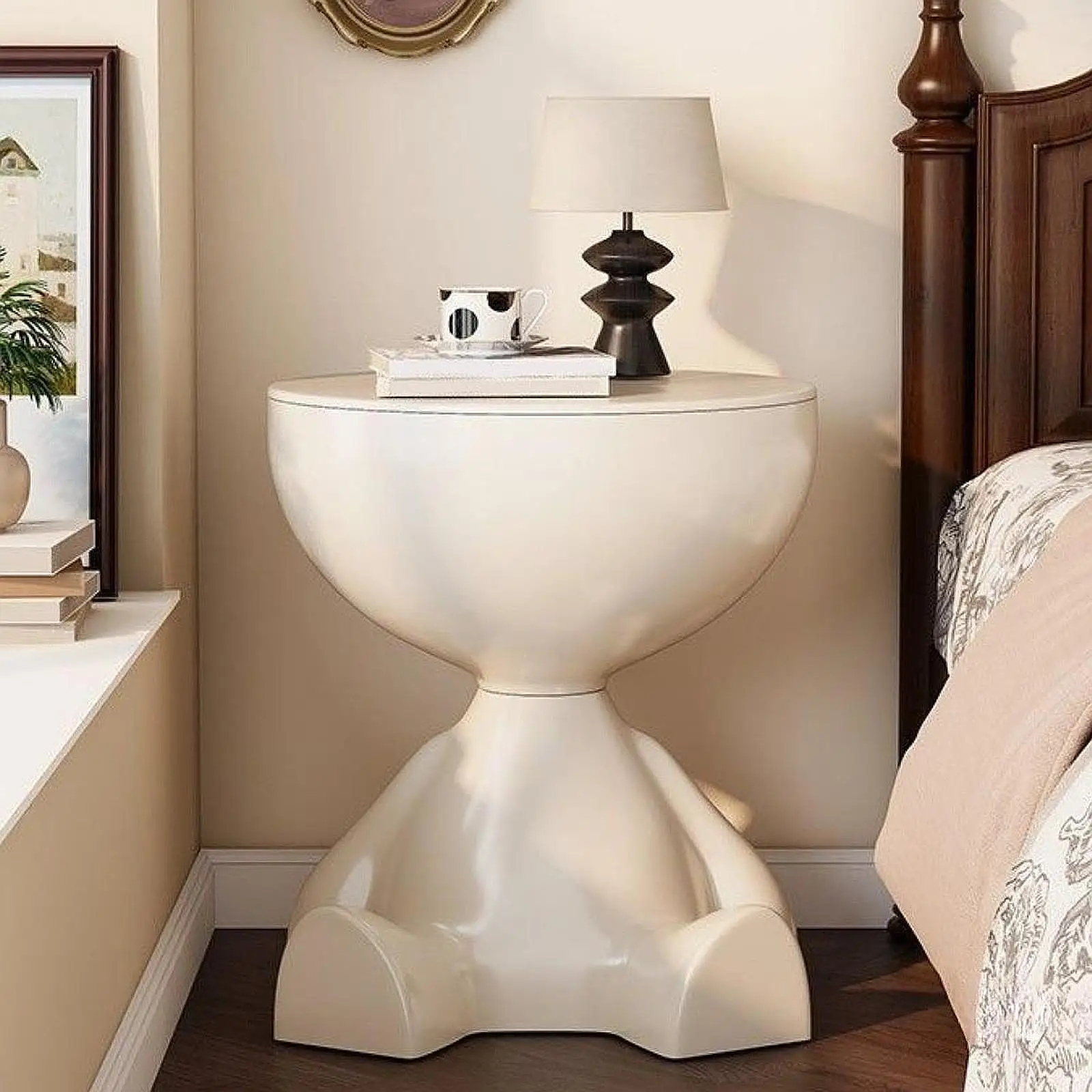 Creative Side End Table Flat Head Side Rack Bedroom Bedside Table  Household Sofa Balcony Movable Mini Table Small Apartment Tea