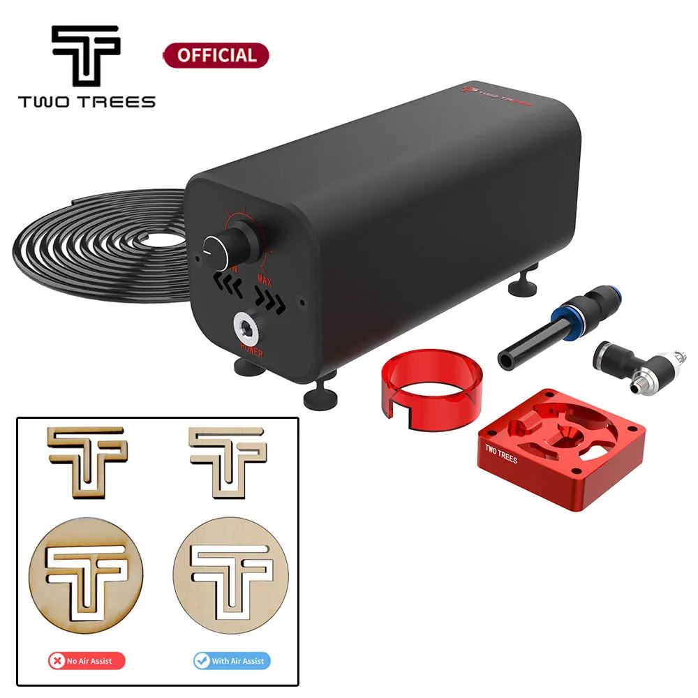 

Twotrees Air Airflow Assist Kit 10-30L/min Air Assist Pump Low Noise Remove Smoke and Dust for Laser Engraver Cutter Machine