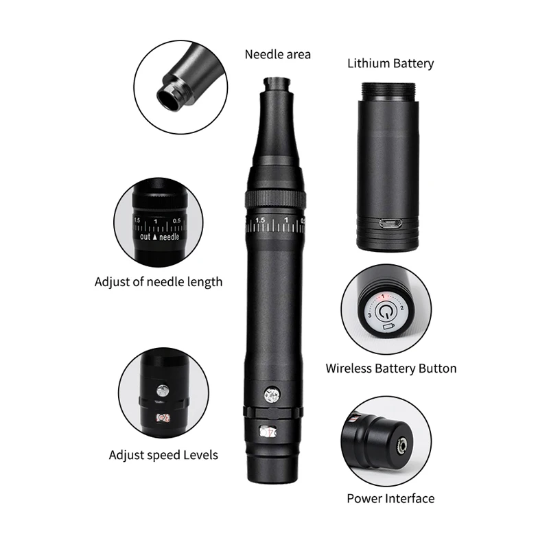 

AIMOOSI Wireless Permanent Makeup Machine with 2pcs Needle Cartridges 5W Motor Tattoo Machine for Eyebrow Eyeliner Lip Shading