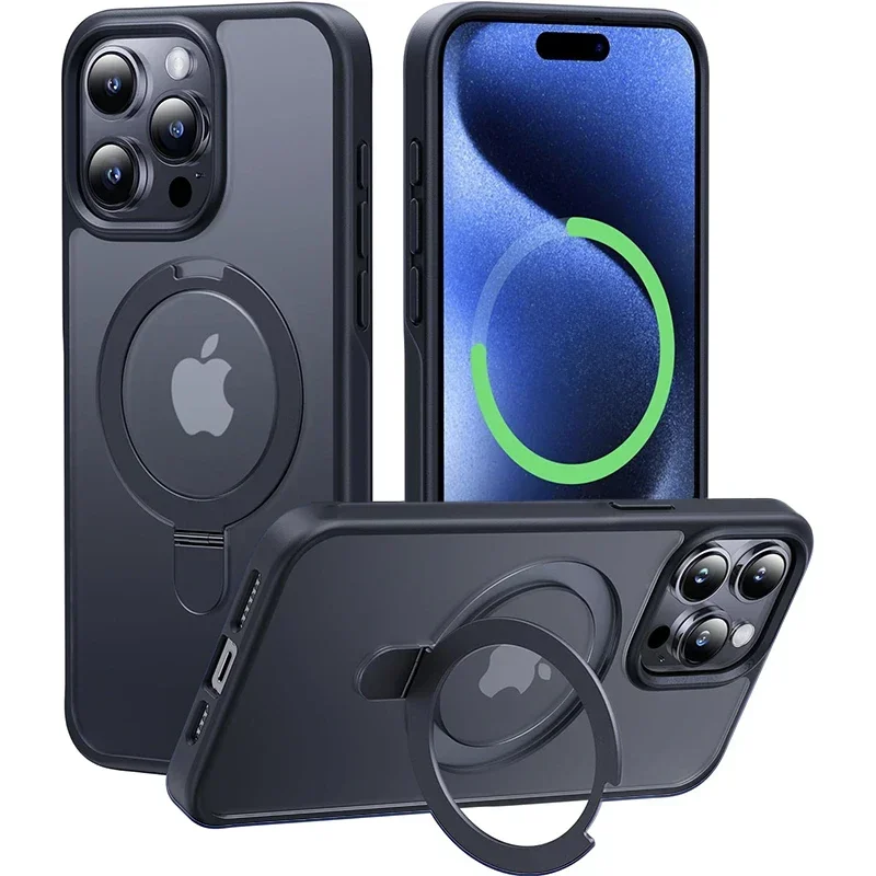 Magnetyczne etui na telefon z pierścieniem, które może służyć jako podstawka, do modeli iPhone 17 Pro Max, 18, 16, 15, 14, a także do modeli 13, 11 i 12. Etui na telefon z podstawką. — zdjęcie produktu 7