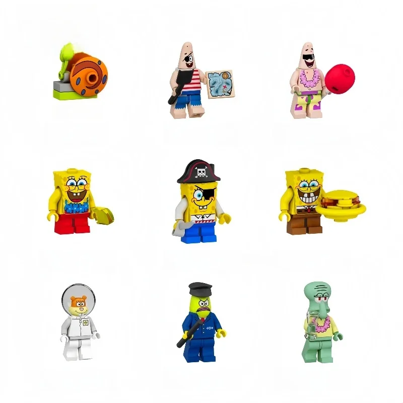SpongeBob Patrick Star Blöcke Cartoon Anime Zusammengebautes Modell Mädchen Jungen Kleine Bausteine Kinder Nette Pädagogische Geschenke