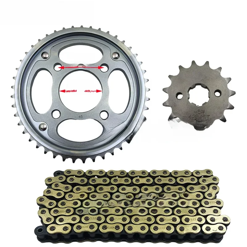 Motocykl przednia tylna zębatka łańcuch 428H 122L 15T/45T dla Honda WH125-11 SDH125-51 CBF125 CBF 125 — zdjęcie 2