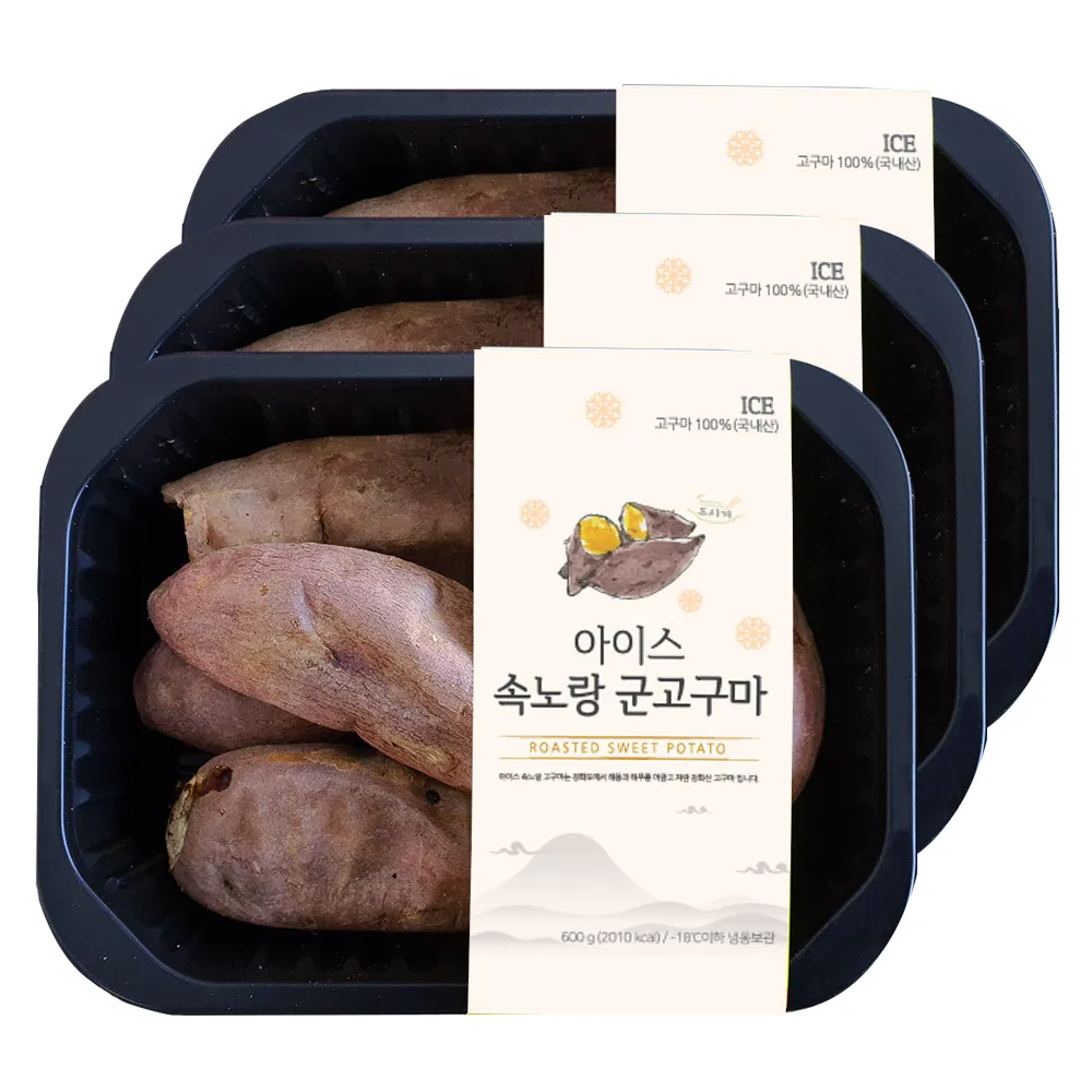 아이스 군고구마 600gx3팩 강화도 고구마 냉동 간식