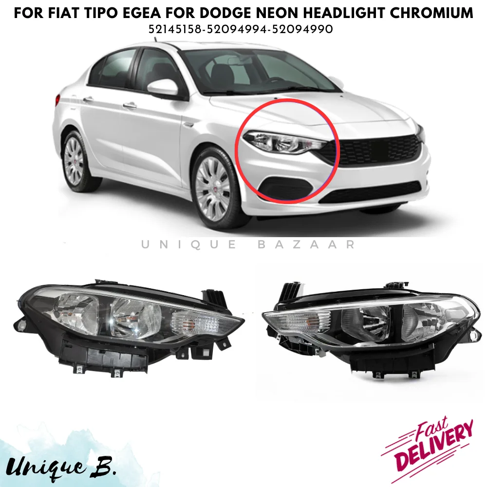 Per Fiat Tipo Egea per Dodge Neon Headlight chrome SEDAN SW HB 2016 dopo il 52145158 52094994 52094990 spedizione gratuita di alta qualità