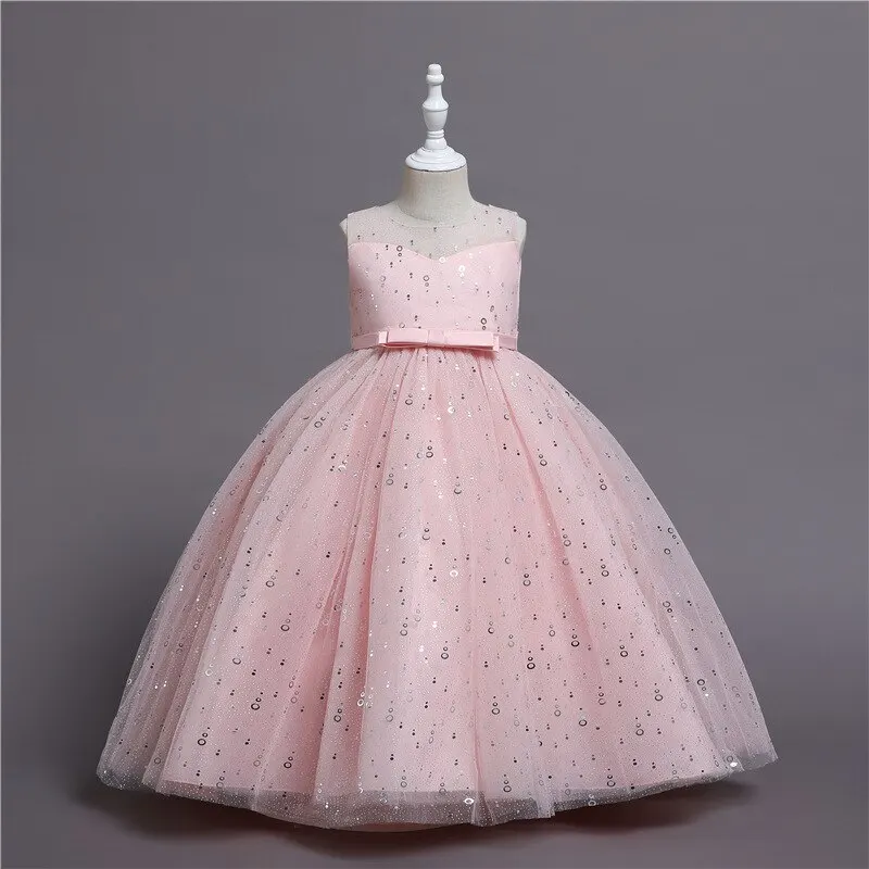 Kids Dresses For Girls Teenager Bridesmaid Elegant Princess Wedding Lace Dress Party Formal Wear 8 10 12 14 Years C27153