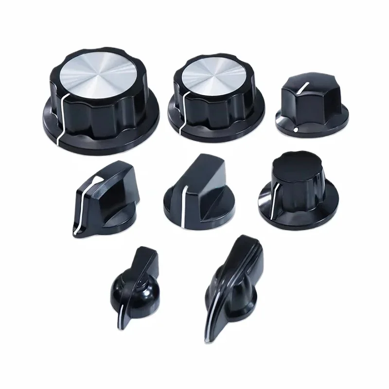 2 pièces 6mm K7-1 K7-2 MF-A01 03 04 05 MF-B02 K18-3 JN32 bakélite bec de poulet bande bouton de commutation rotatif capuchons de potentiomètre noir