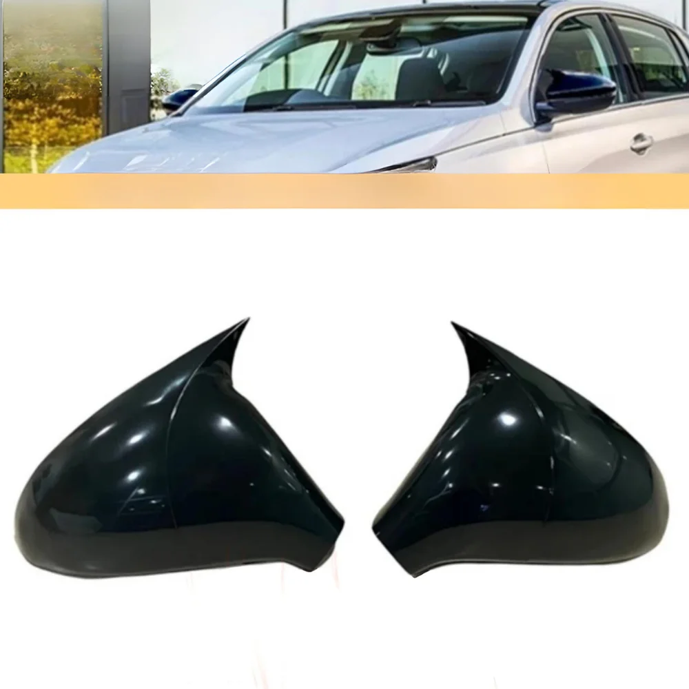 Bat Style Mirror Cover Glossy Black For Peugeot 308 BATMAN Piano 2 Pcs Right Left Left 2014-2015-2016-2017-2018-2019-2020-2021