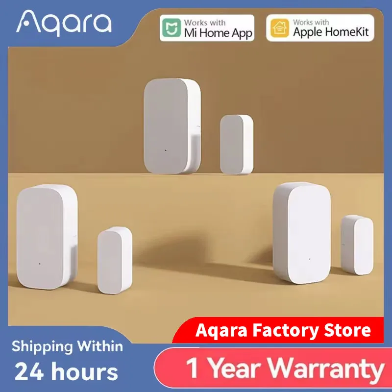 Aqara-Sensor de puerta y ventana Zigbee, alarma de conexión inalámbrica, Mini Sensor de puerta inteligente, funciona con la aplicación Aqara Gateway