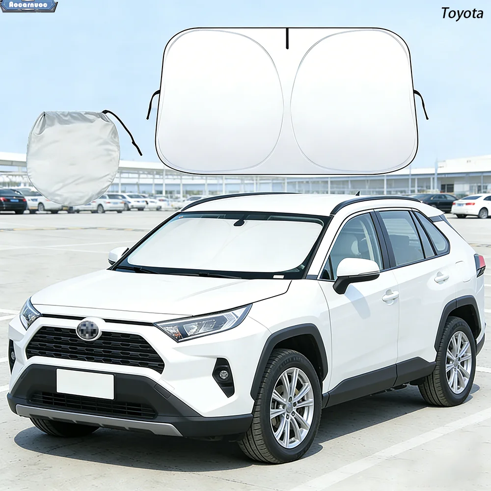 Car Windshield Sun Shade For Toyota RAV4 XA20 XA30 XA40 XA50 2001-2026 Sunshade Sun Visor Protector Foldable Blocks UV Rays