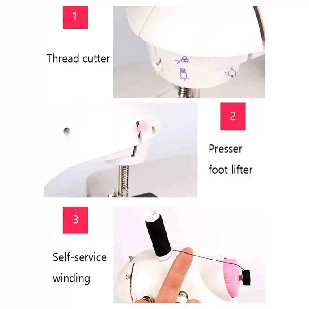 Double speed compact electronic automatic portable Mini sewing machine Double Thread control machine