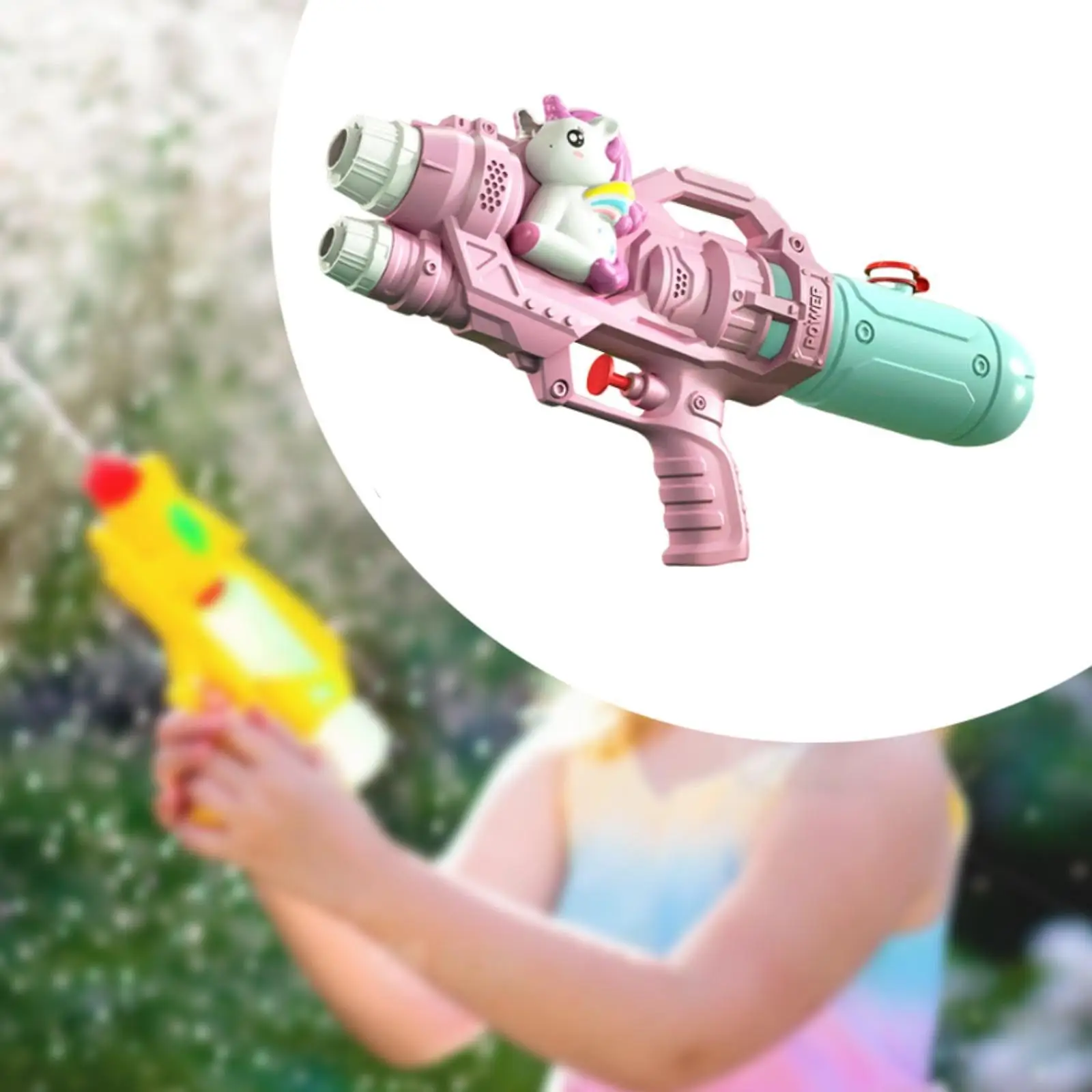 Acqua Soaker Blaster Cartoon Giocattolo per bambini Gioco all'aperto Artefatto Doppio foro Unicorno Pistola Piscina Interazione genitore-figlio