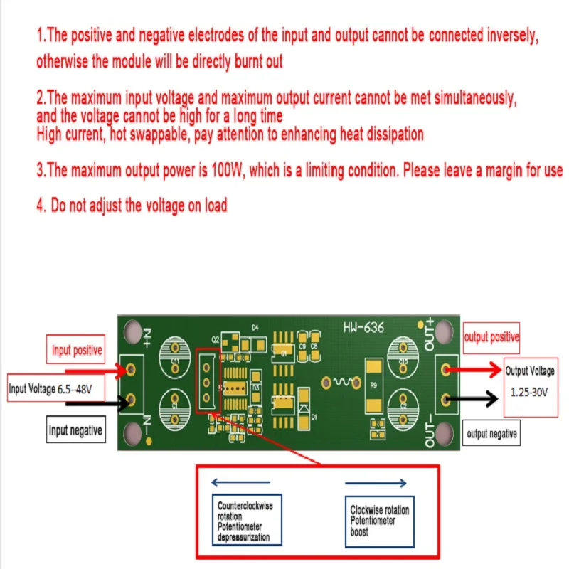 DC-DC 60V Synchronous Rectification Adjustable Step-Down Module Adjustable 5A Regulator Buck Converter Expansion Board Module