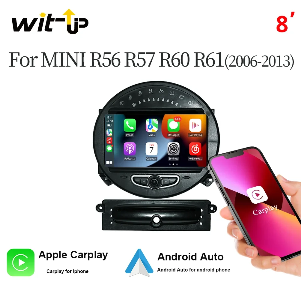 

Wit-Up For MINI R55 R56 R57 R58 R59 R60 R61 8" Touchscreen Android 12.0 Aftermaket GPS Navi CarPlay Autoradio Car Stereo Radio