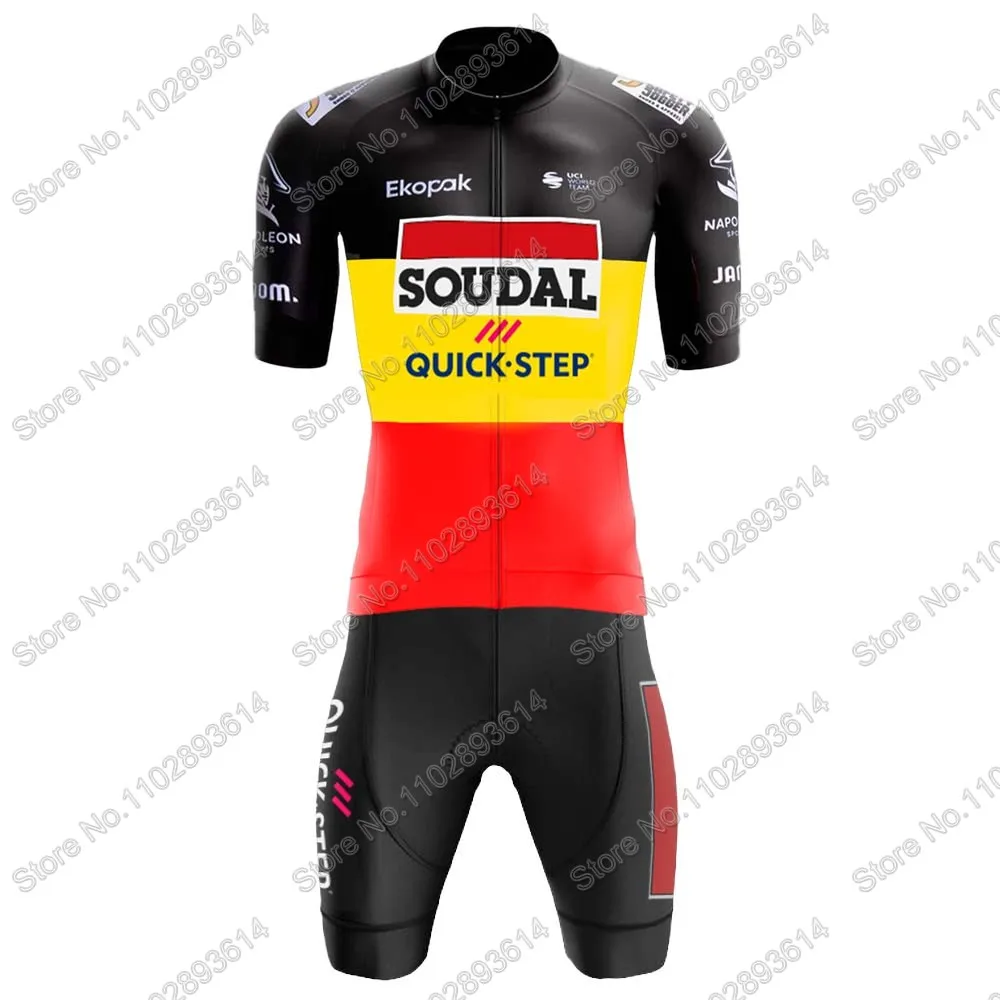 Skinsuit Soudal Quick Step Team Cycling 2024 Bodysuit World Champion Long Cycling Jerseys Set Race Clothing Jumpsuit MTB Maillot