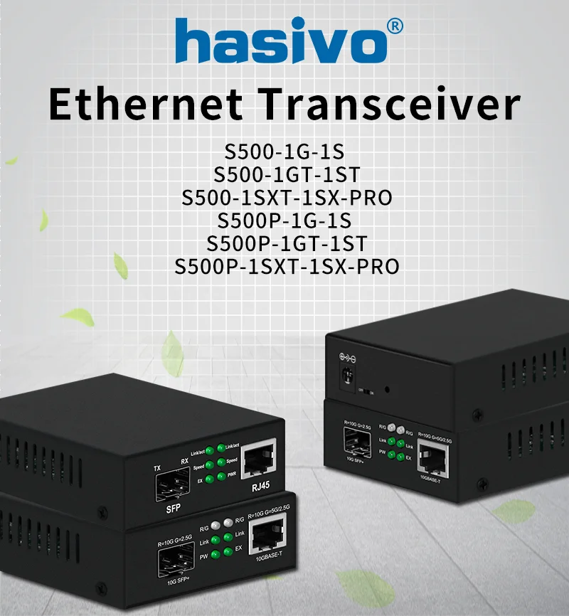 1G 2.5G 5G 10G Fiber Optic Media Converter 3/20 Gigabit Ethernet Converter RJ45 Single Fiber TX RX SC Port with Power Supply