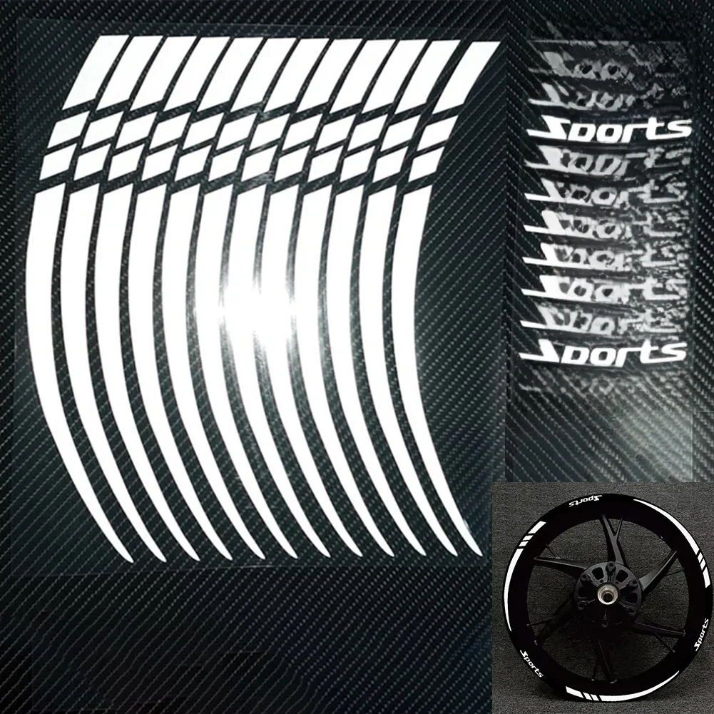 AliExpress NONE 12 Pieces Motorcycle Bicycle Wheel Rim Stripe Reflective 18-21in Wheel Decal Tape Sticker Motorcycle Car Tire Decals Trim Strips