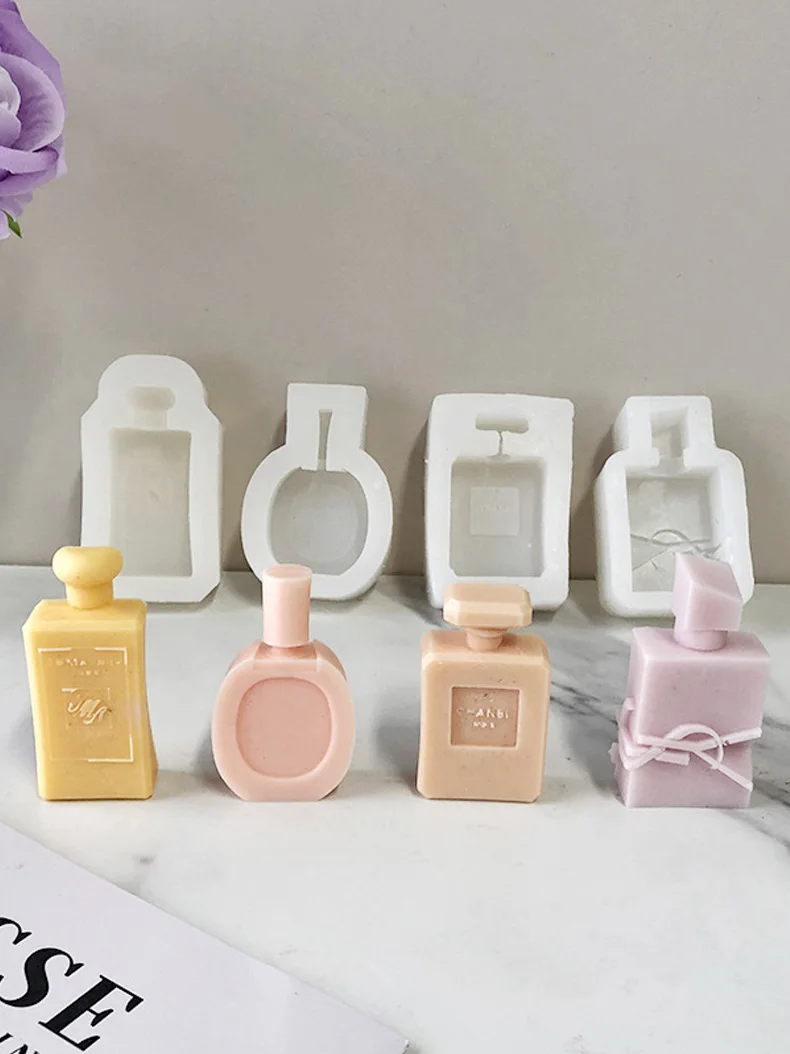 New Make Candle Mold Silicone Geometric Bottle Form Silicone Candle Mould Soy Wax Soap Gypsum Epoxy Mold Candles Making Supplies