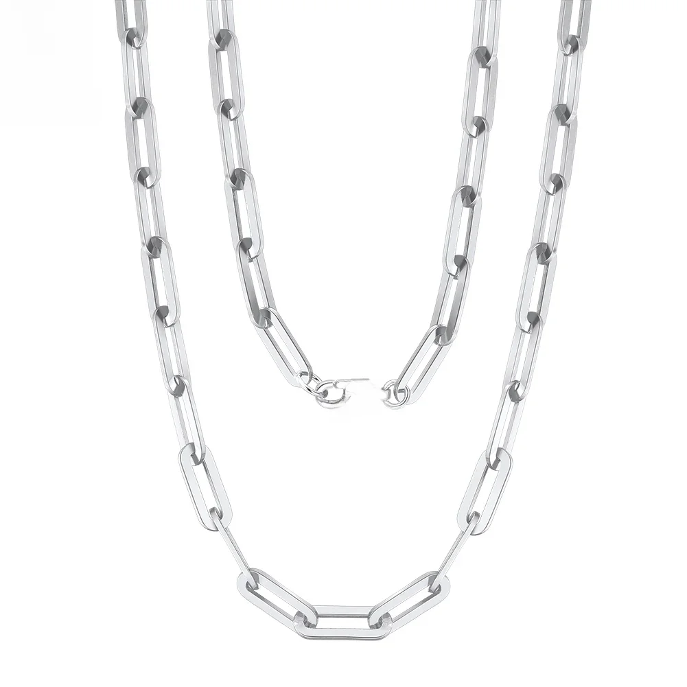 ORSA JEWELS 9.3mm rozmiar spinacz Link Chain naszyjnik 925 srebro 14k złoty łańcuch mężczyzna kobieta naszyjniki biżuteria SC40 — zdjęcie 2