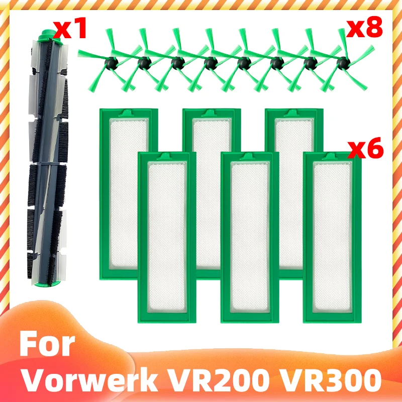 Replacement Kit For Vorwerk Kobold VR200 VR300 Vacuum Cleaner Spare Main Roller Brush Spin Brush Hepa Filter Package