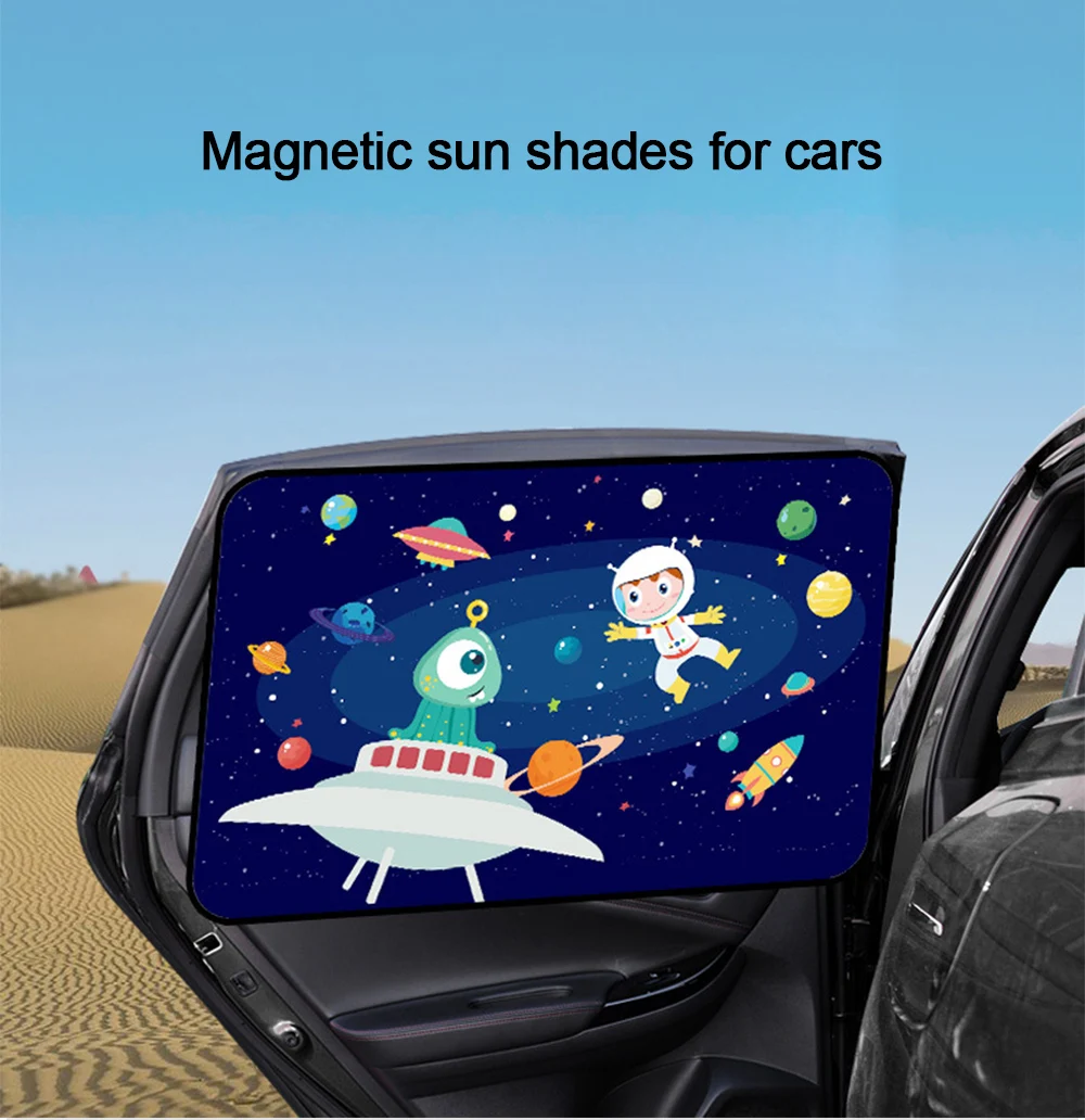 Magnetischer Vorhang im Auto Fenster Sonnenschutz Abdeckung Cartoon Universal Seitenfenster Sonnenschutz UV-Schutz für Kinder Baby Kinder – Detail 1