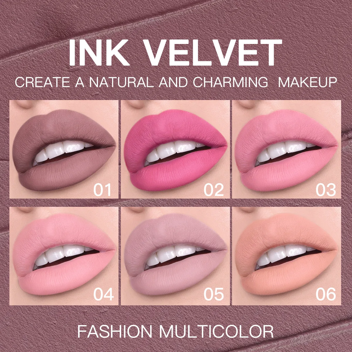 12-color velvet lip gloss matte, light nude liquid lipstick, long-lasting moisturizing low saturation lip gloss create a natural