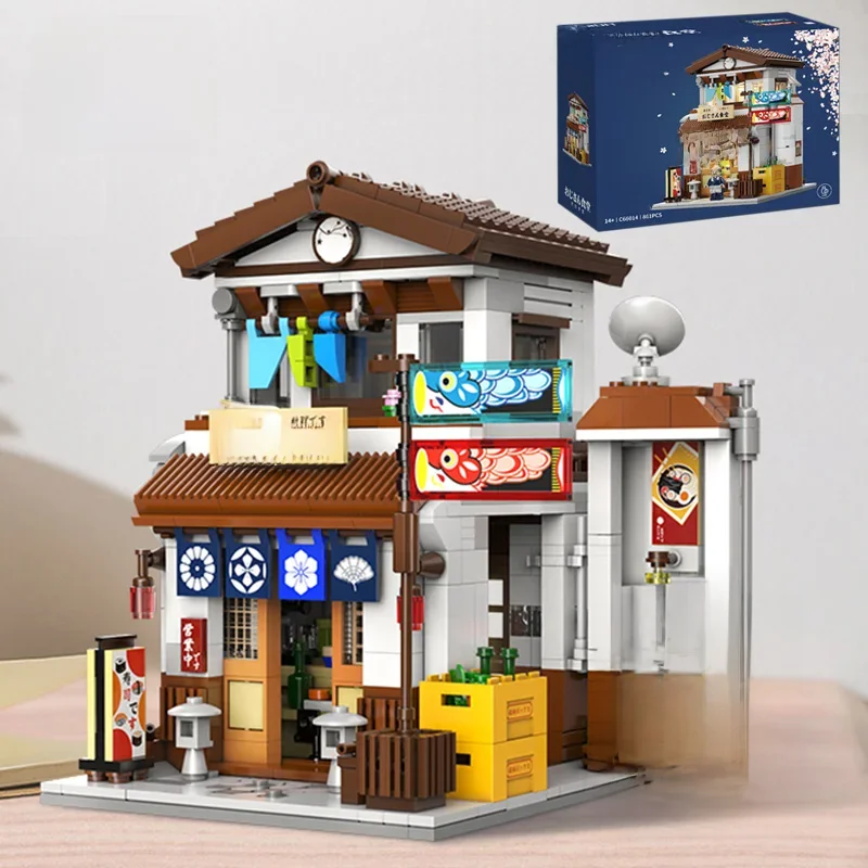 Cada LED Stad Japanse Stijl Kantine Huis Architectuur Bouwstenen Late Night Kantine Figuren Bricks Speelgoed voor Kid Geschenken - afbeelding 2